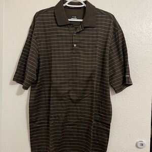 Brown Striped Polo Shirt